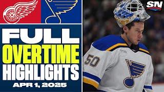 Detroit Red Wings at St. Louis Blues | FULL Overtime Highlights - April 1, 2025