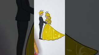  Barbie Gold Bride Dress  Glitter Art for Kids  #glitter #barbie #art #couple #dress #bride