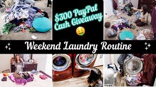 ULTIMATE WEEKEND LAUNDRY MOTIVATION || HUGE $300 PAYPAL CASH GIVEAWAY || LAUNDRY DAY || FITBUSYBEE