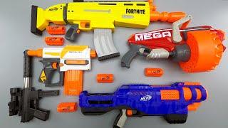 My Nerf Automatic Rifles And Black Bead Throwing Base. Nerf Strike - Nerf Fortnite-Nerf Mega