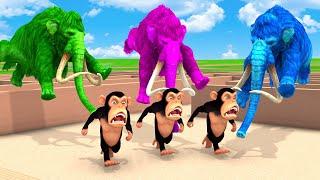 5 Giant Zombie Mammoths Chasing Funny Monkey Escape Maze Temple Run Game - Bibi Monkey Escape Plan