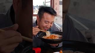 The bunny is so cute, and it tastes spicy. #food #ruralchina #mukbang