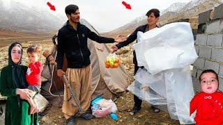 Meet Youssef with Ramin and Zelfa's family, buying plastic and rainy day in the mountains 