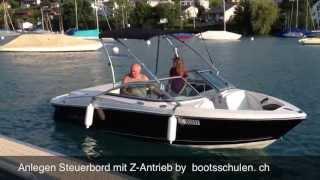 Anlegen Steuerbord mit Sportboot by bootsschulen.ch