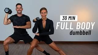 30 MIN FULL BODY DUMBBELL Workout - Strength Training - With Weights, At Home