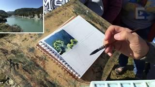 Акварель. Бесплатный урок по рисованию Сергея Курбатова. Watercolor landscape (free lesson).