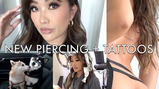 NEW TATTOOS, NEW PIERCING & SMALL HERMES UNBOXING VLOG