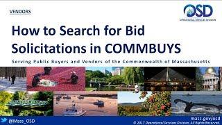 VENDORS:  How to Search for Bid Solicitations in COMMBUYS