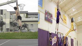 ace jumper try to reach Zach LaVine vertical test(46 inch)