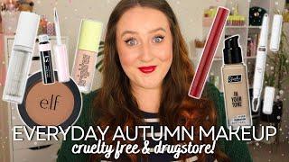 MY FAVOURITE EVERYDAY AUTUMN MAKEUP LOOK! Cruelty Free & Drugstore Fall Make Up *Wing & Red Lip!*