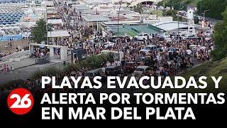 Playas evacuadas y alerta por tormentas en Mar del Plata