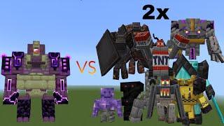 Ender Guardian vs Golemania Golems 2x - Minecraft Mob Battle