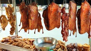 So Best! Cambodia Food for Dinner Yummy Meat! Pork Belly - Roast Duck & BBQ Crispy Park Belly,