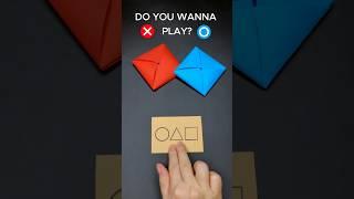 DIY Origami Ddakji 🟦🟥 Flip Card from Squid Game 2 | How to Fold DDAKJI | Korean Paper Toy