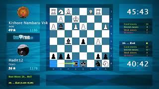 Chess Game Analysis: Kishore Nambaru Vsk - Hadit12 : 1/2-1/2 (By ChessFriends.com)