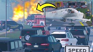 Plane CRASH LANDS on a highway - Sheriffs Initiate Traffic Break! | ERLC Roblox