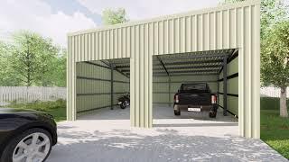 Skillion Shed - 7m x 7.5m -  Double Garage