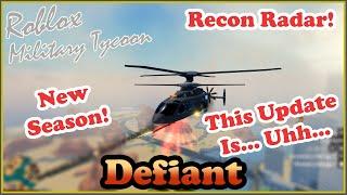 Defiant Helicopter, But Sorry No F2P Business This week In Military Tycoon Roblox :(