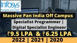 Infosys Recruitment 2022 | Specialist Programmer & Digital Specialist Engineer 9.5LPA & 6.25LPA