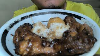 ASMR/MUKBANG | Adobo Chicken Neck with Rice and Egg | Mouth Only