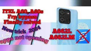 ITEL A60  frp bypass NEW trick REMOVE google account from ITEL A60s, A662L, solved Apps not working