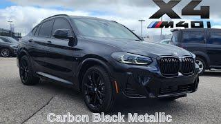 NEW ARRIVAL! 2025 BMW X4 M40i Carbon Black Metallic on Black Vernasca #bmw #x4 #g02