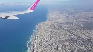 Takeoff from Tel Aviv Ben Gurion Airport, Airbus A321, Wizz Air