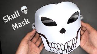 How to make a SKULL MASK out of paper  Easy Paper Skull Ninja Mask  Halloween Paper Mask ️