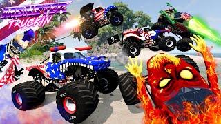 Monster Jam INSANE Racing, Freestyle and High Speed Jumps #47 | BeamNG Drive | Grave Digger