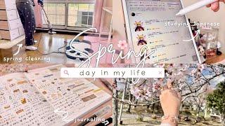 Spring day in my life  | studying Japanese, spring cleaning, journaling 