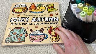ASMR Color With Me | Cozy Autumn Coloring Book (whispered, marker sounds)
