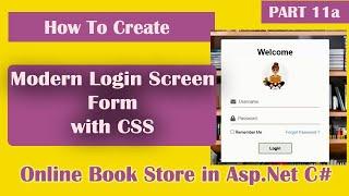 Part 11a - How to Create Modern Login Screen with CSS in Asp.Net C# | Hindi | Online Book Store