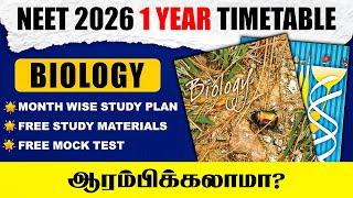 NEET Biology 2026: 1 Year Study Plan (Month-Wise PDF) | Free Study Materials and Mock Test