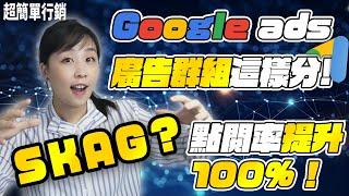 【Google廣告教學】可以利用廣告群組提升100%廣告CTR！SKAG策略還適合用嗎？我來教你最新的廣告群組策略Google Ads 教學 超簡單行銷