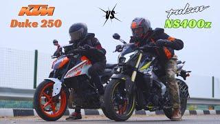 Pulsar NS400z vs Duke 250 Drag Race | Biggest Pulsar Ever 