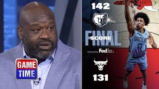 NBA Gametime reacts to Memphis Grizzlies beating Chicago Bulls 142-13; Scotty Pippen Jr. 30 Pts