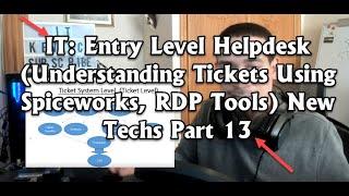 IT: Entry Level Helpdesk (Understanding Tickets Using Spiceworks, RDP Tools) New Techs Part 13