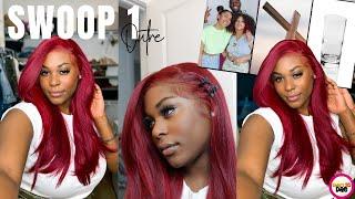 Outre Swoop 1 Wig Install in Burgundy Flame  | Chit Chat: Why You Deserve to Be Poured Into Too!