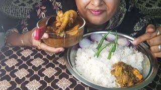 ASMR MUKBANG I  Rice, Spicy Chiken Curry  Panner Masla with salad I Eating Show With Pooja