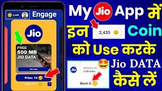 Myjio App Engage Coin Use Jio Data Vaucher Jio Coin Buy Data Pack Free Jio Engage Coin convert  2022