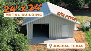 24x24 Custom Metal Shed Tour in Joshua, Texas | WolfSteel Buildings