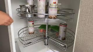 270 degree corner carousel basket for kitchen corner cabinet using