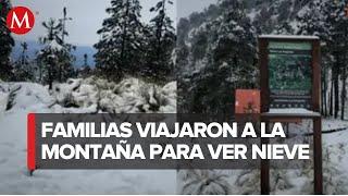 Cerro de Tancítaro se cubre de nieve por Frente Frío 19 en Michoacán