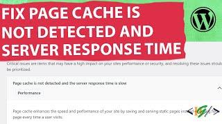 How to Fix Page Cache is not Detected and the Server Response Time is Slow in WordPress