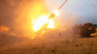 UKRAINIAN POWERFUL BM-27 URAGAN IN ACTION • ROCKET LAUNCH EASTERN UKRAINE