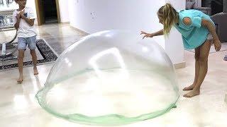 MAKING GIANT SLIME BUBBLES!!!!