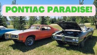 "Mr. GTO" Auction Walk Around! North Dakota Pontiac Collection Estate! 1950s to 1970s cars & trucks!