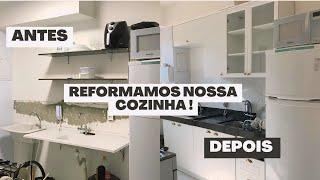 Reforma da cozinha, bancada nova e cozinha Americana Henn  #cozinhamodulada