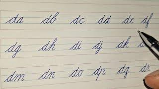 how to write English cursive writing | connecting letters da to dz | cursive handwriting practice