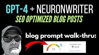 Write a blog post using ChatGPT Plus, GPT-4 and optimize with NeuronWriter